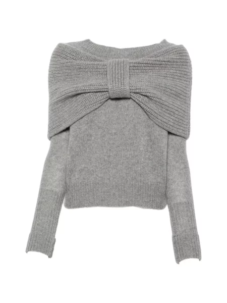 Pulover Ermanno Scervino cu funde tricotate gri