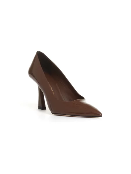 Czółenka Stuart Weitzman skórzana brązowa