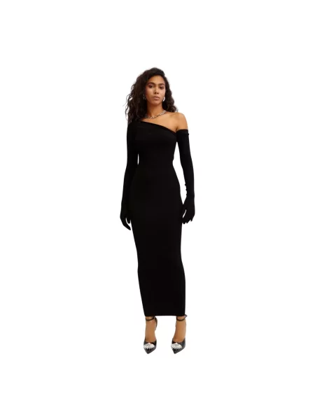 Sukienka maxi Jean Paul Gaultier asymetryczna czarna