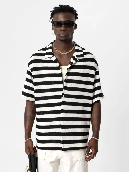 VAMOS CLO Košile černá bílá