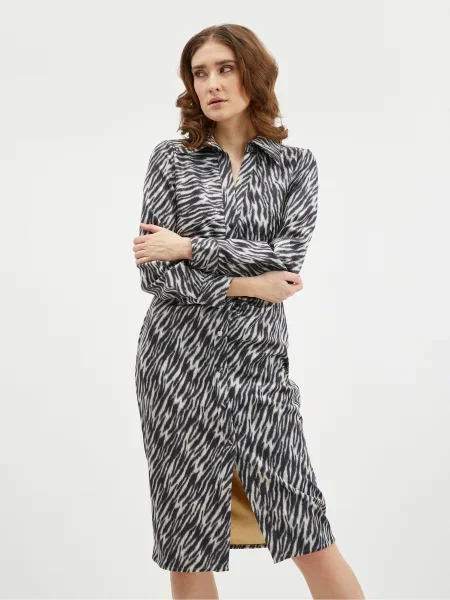 Rochie tip cămașă Orsay negru