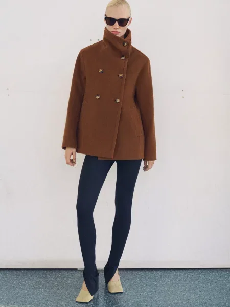 Вовняне Пальто MANGO коричневий