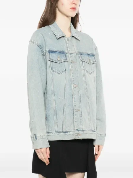 Geacă de blugi Kimhēkim cu perle albastru