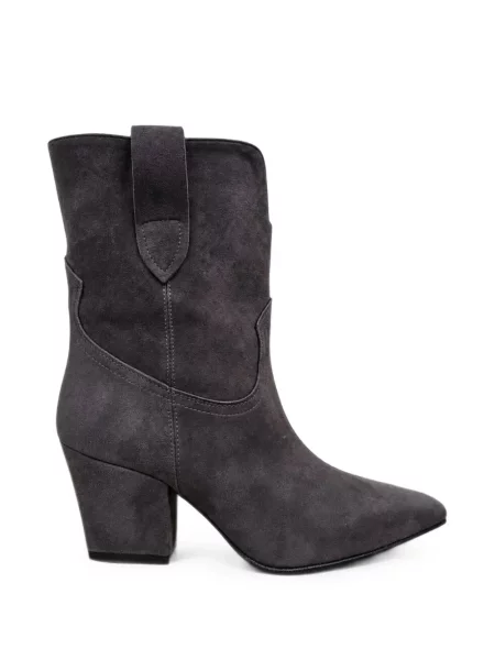 Botine Poche Paris din piele de căprioară gri