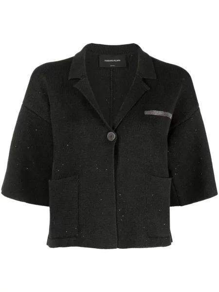 Cardigan Fabiana Filippi cu paiete scurt verde