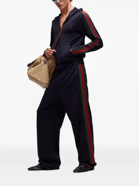 Pantaloni Gucci de mătase albastru