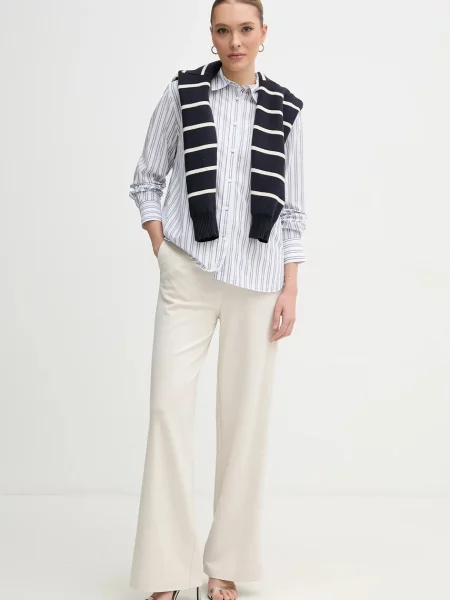 Pepe Jeans koszula CLEVER niebieski regular z kołnierzykiem klasycznym biała