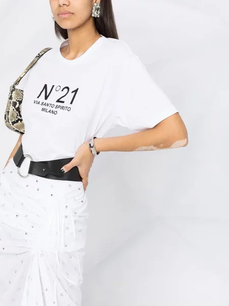 Tricou N°21 cu imagine alb