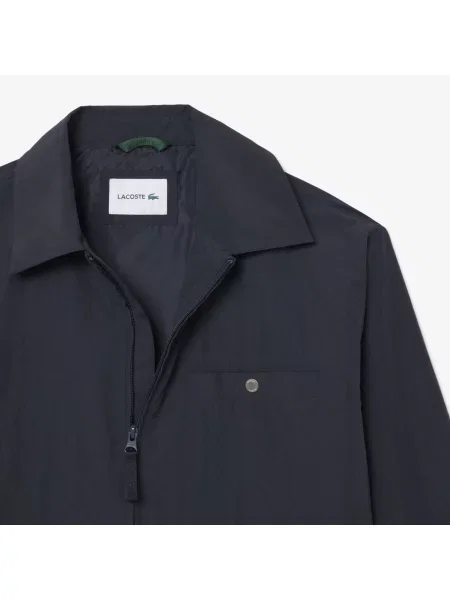 Lacoste Wodoodporna Kurtka Z Teksturowanej Tafty czarny