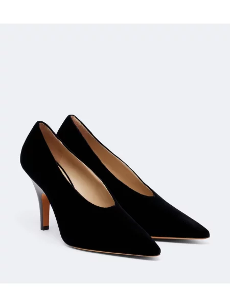 Pantofi cu toc Le Monde Beryl de catifea negru