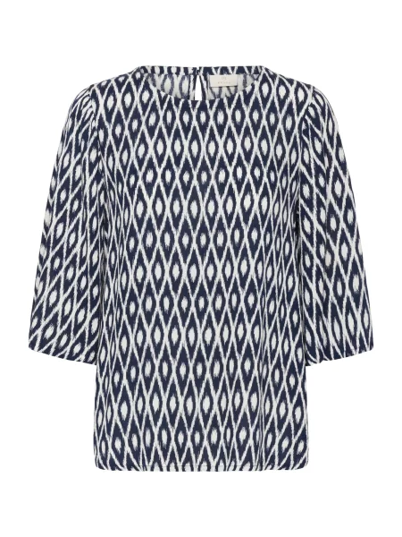 Kaffe Bluză KAEbellen Amber bleumarin alb