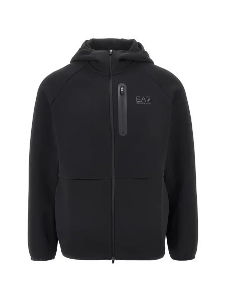 Hanorac cu glugă Ea7 Emporio Armani cu imagine negru