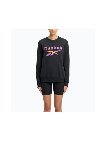 Кофта Reebok Identity Big Logo Fleece Crew black/purple rave/electric amber чорний