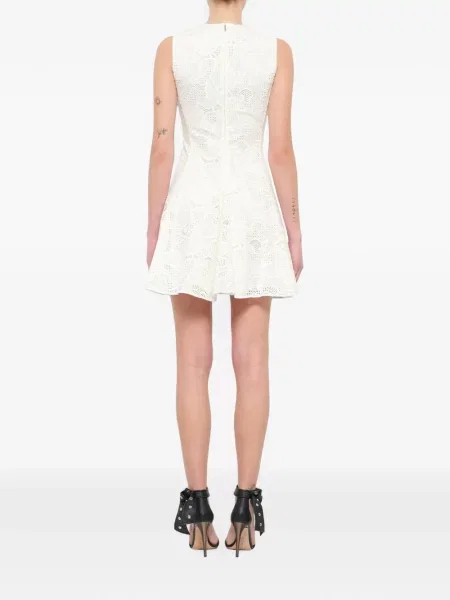 Rochie mini Neil Barrett fără mâneci din dantelă alb