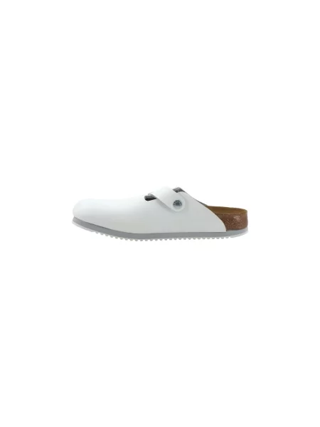 Klapki mules Birkenstock skórzane białe