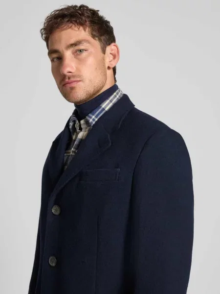 Płaszcz w kroju regular fit z mieszanki wełny Polo Ralph Lauren granatowy