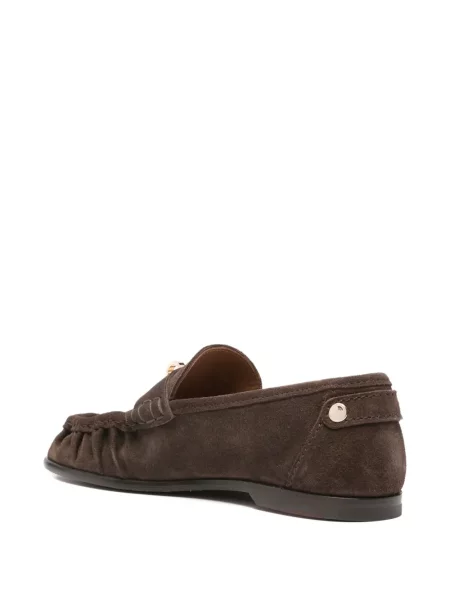 Pantofi loafer Sandro din piele maro