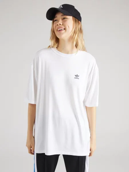 ADIDAS ORIGINALS Tričko TREFOIL čierna / biela béžová