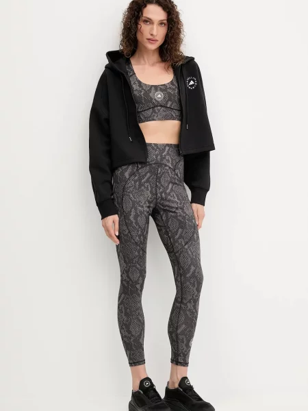 Adidas by Stella McCartney bluza dresowa z kapturem gładka czarny