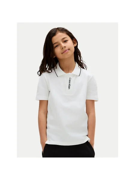 Calvin Klein Jeans Pólóing Embro Logo D Regular Fit fehér