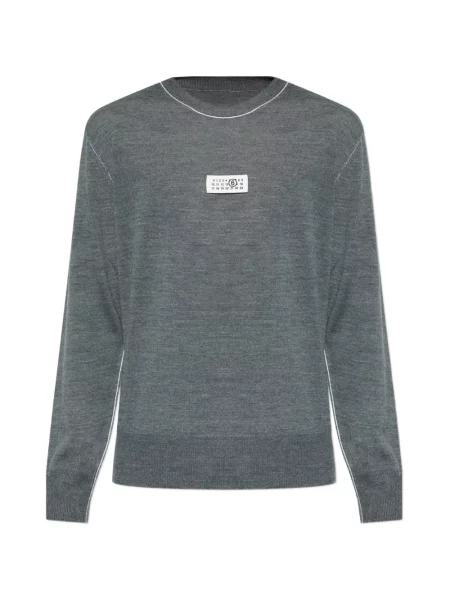 Pulover Mm6 Maison Margiela cu autograf gri
