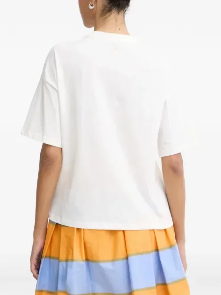 Tricou Never Fully Dressed cu model floral cu imagine alb