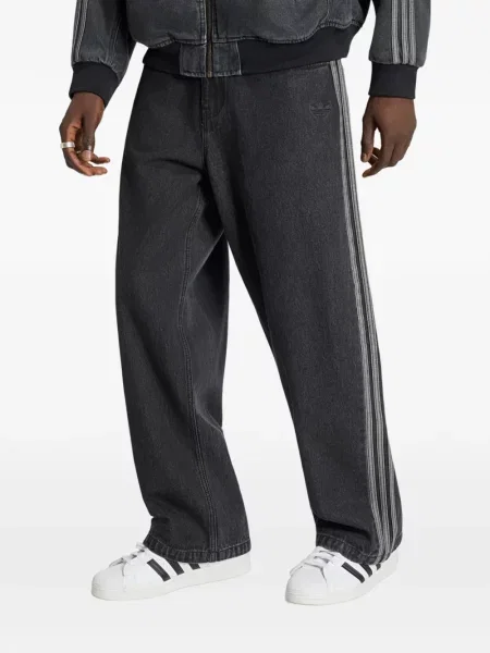Jeansy straight leg Adidas czarne
