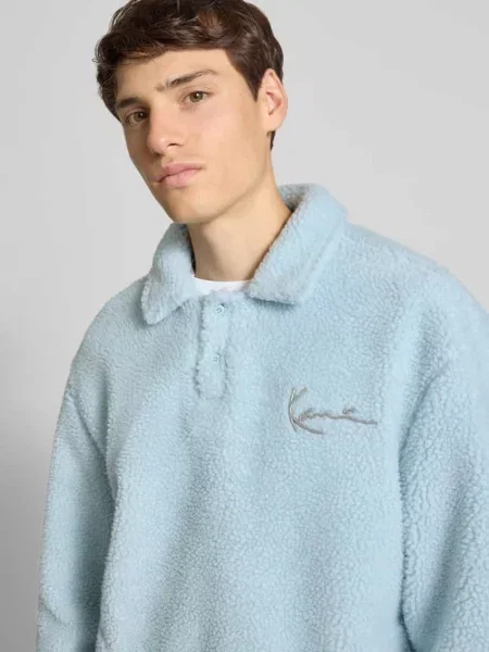 Bluza z pluszu teddy z kołnierzem wykładanym i zapięciem na Karl Kani