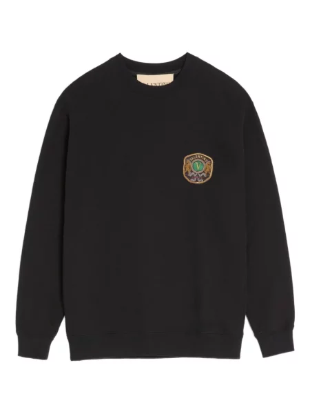 Hanorac crewneck Valentino Garavani cu broderie negru