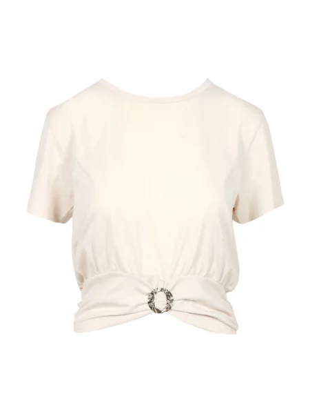 Koszulka Simona Corsellini z okrągłym dekoltem beżowa