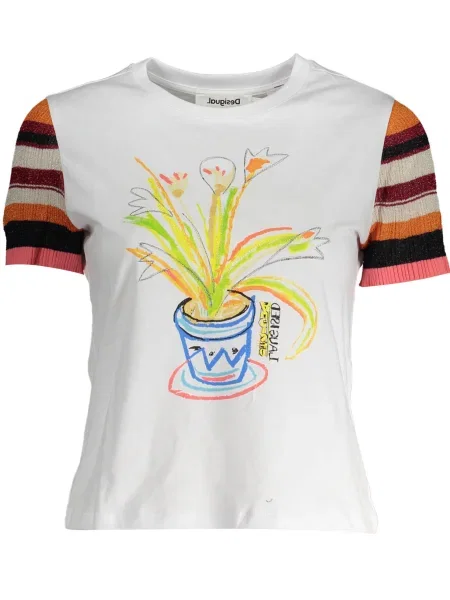 Tricou Desigual scurt alb