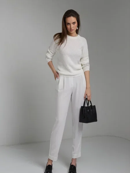 Штани повсякденні TrikoBakh молочний вовна/поліестер