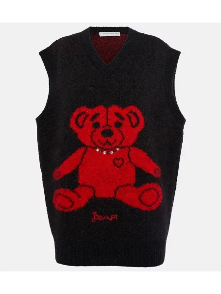 Sweter Alessandra Rich wełniany czarny