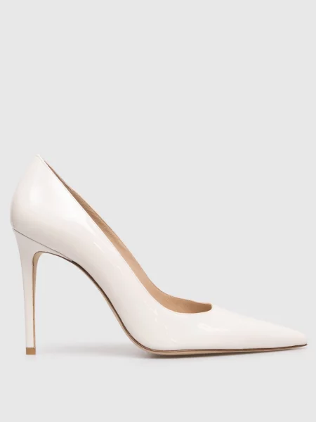 Кожаные лаковые туфли Stuart Weitzman белые