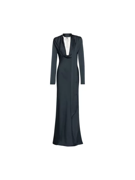 Satynowa sukienka maxi Rotate Birger Christensen niebieska