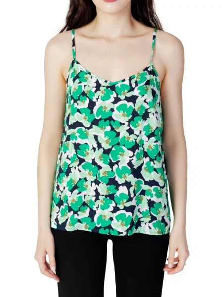 Top Jacqueline De Yong z dekoltem w serek bez ramiączek niebieski