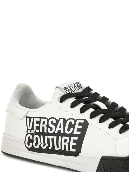 Fűzős csipkés sneaker Versace Jeans Couture autogrammal fehér