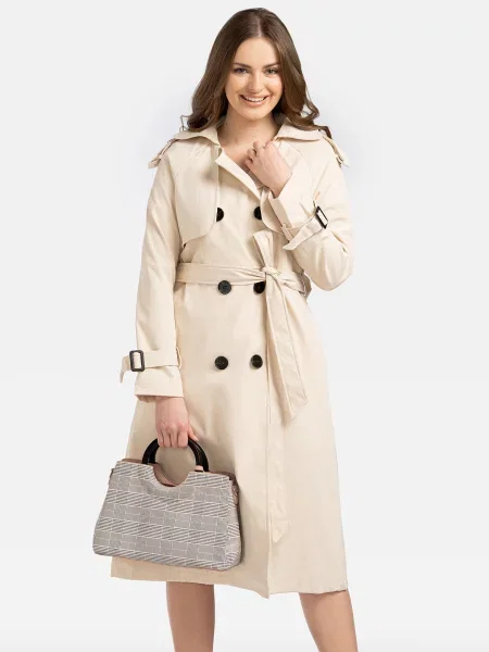 Trencz Perso dwurzędowy czarny