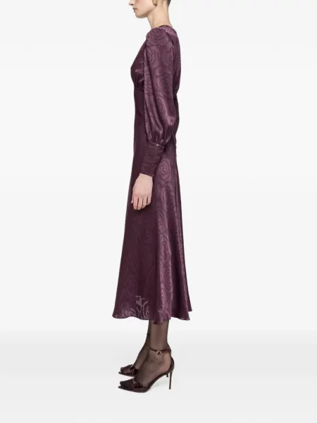 Rochie midi Nissa din satin violet