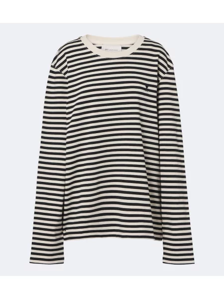 Tricou Ami Paris cu dungi negru
