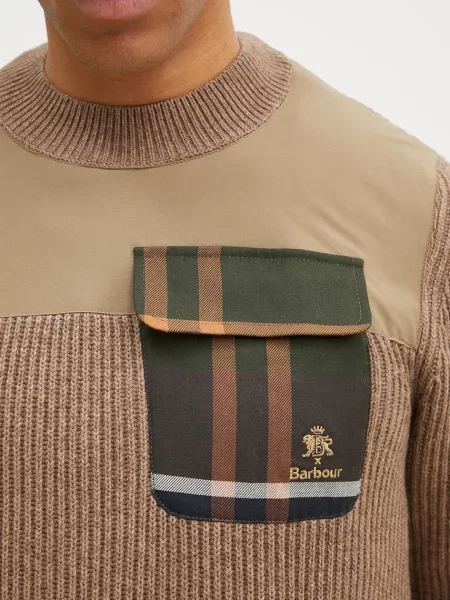 Baracuta gyapjú pulóver Barbour x Baracut Miller Knit bézs