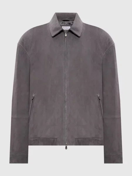 Замшева куртка Brunello Cucinelli сіра