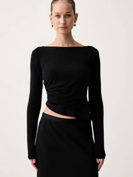 Tricou cu mânecă lungă Guess negru