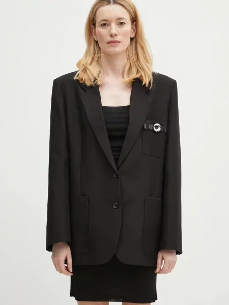 Coperni marynarka Belted Pocket Tailored oversize gładka czarny