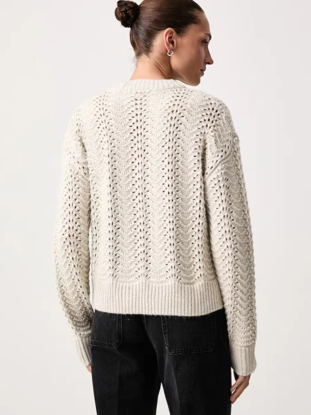 Levi's sweter z dodatkiem wełny CHARLOTTE POINTELLE CREWNECK beżowy