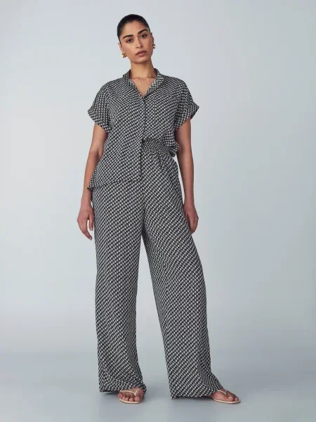 Willa Pantaloni Sky negru alb