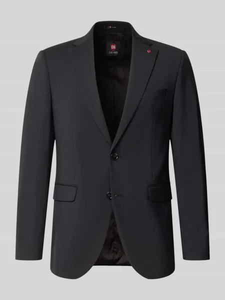 Marynarka na 2 o kroju slim fit z mieszanka wełny i elastanu model Colvin' Cg - Club Of Gents czarna