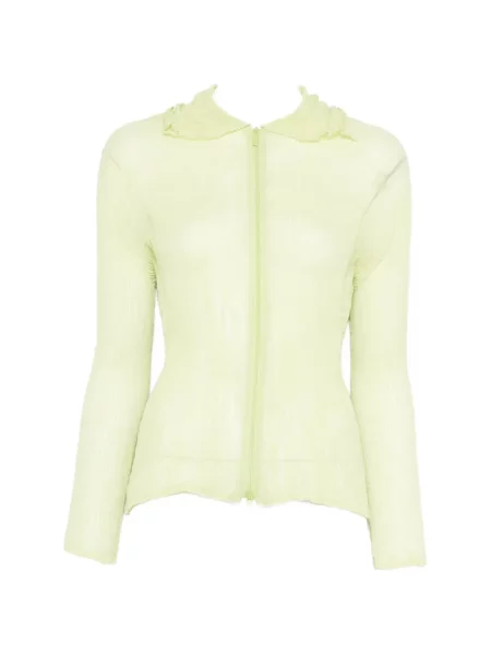 Cămașă Issey Miyake cu volane verde