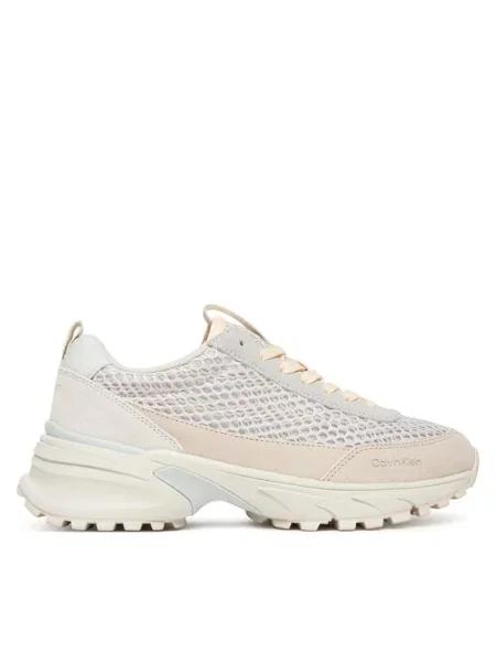 Sneakerși Calvin Klein Jeans cu șireturi din dantelă alb