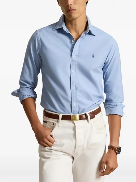 Polo majica Polo Ralph Lauren s vezom keper karirana plava